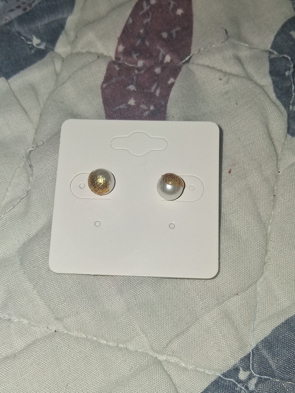 Gold & Pearl Dome Stud Earrings
